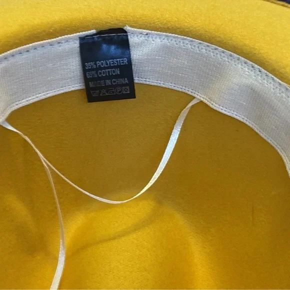 Purple Classic Fedora Hat Felt Panama Classic Jazz Cap, Wide Yellow Brim Unisex - Picture 5 of 12